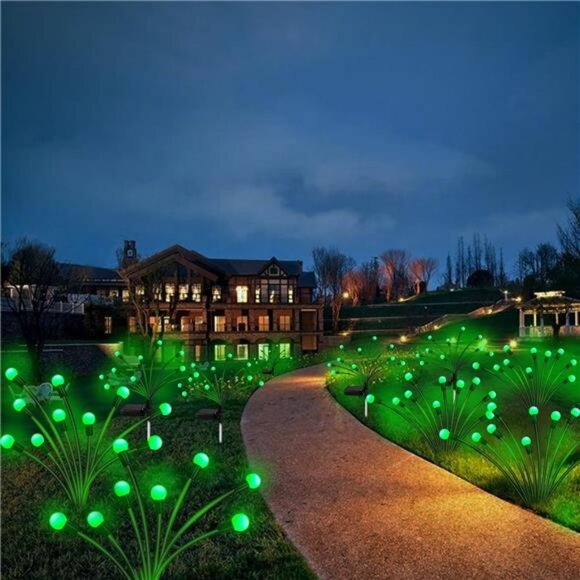 Solar Halloween Lights Outdoor, 2 Pack 20 LED Solar Green Firefly Lights - Picture 6 of 7